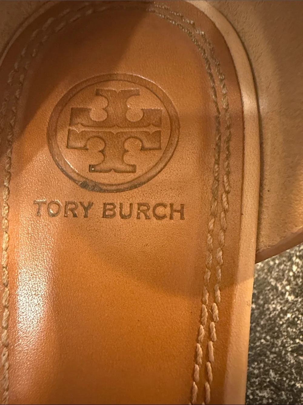 Women’s Tory Burch Tan Leather Tana Ankle-Strap Sandals - size 8.5